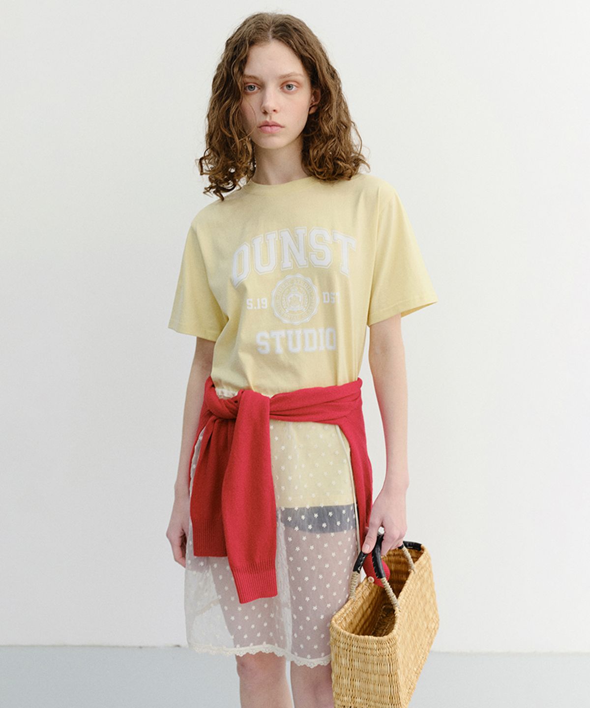 던스트(DUNST) UNISEX CLASSIC LOGO T-SHIRT_UDTS6B139_LEMON