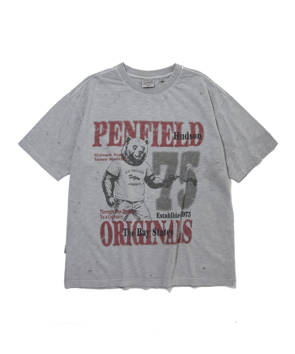 펜필드(PENFIELD) 펜필드 올드 아카이브 티셔츠 그레이_FS2KT84U
