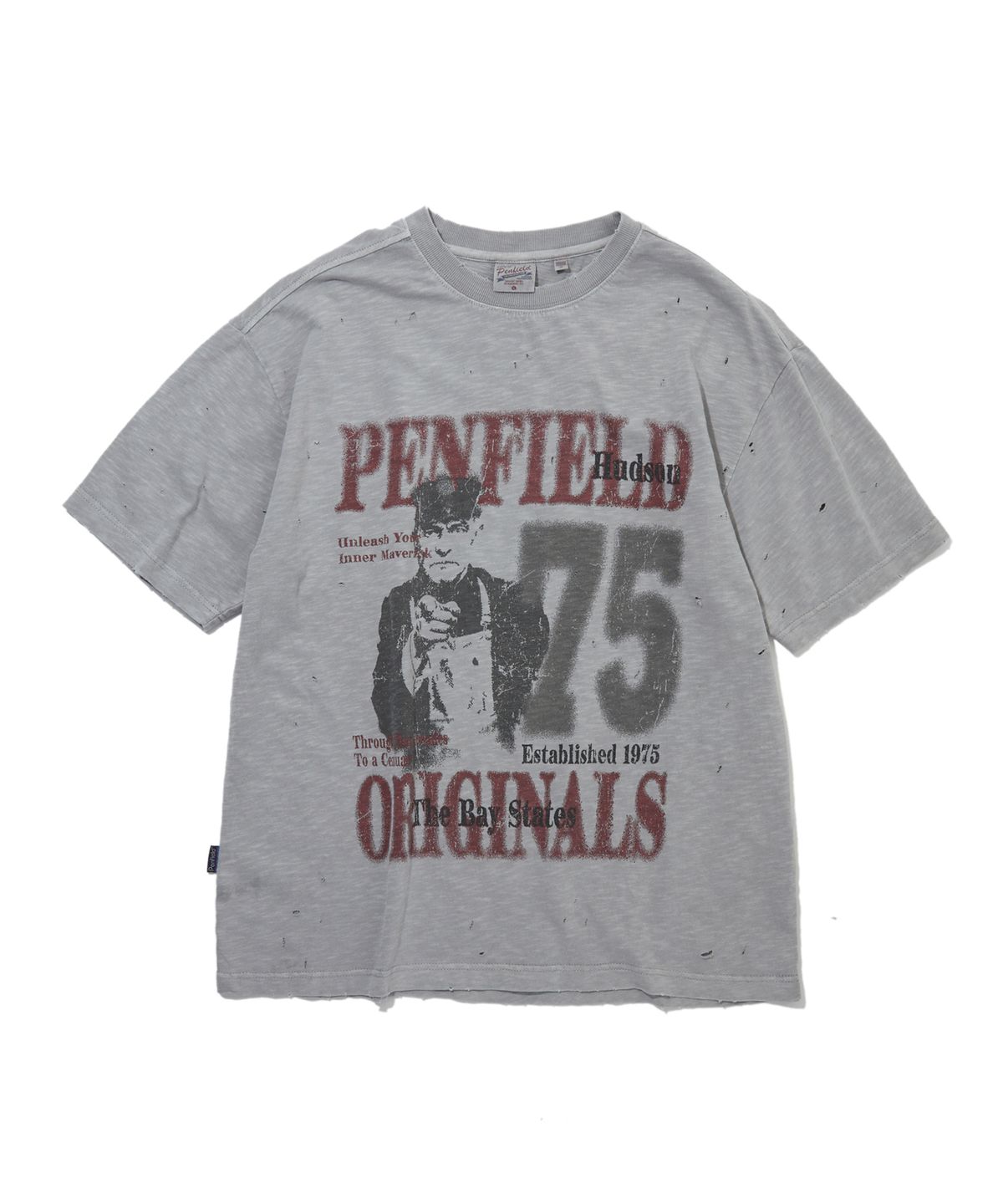 펜필드(PENFIELD) 펜필드 올드 아카이브 티셔츠 그레이_FS2KT83U