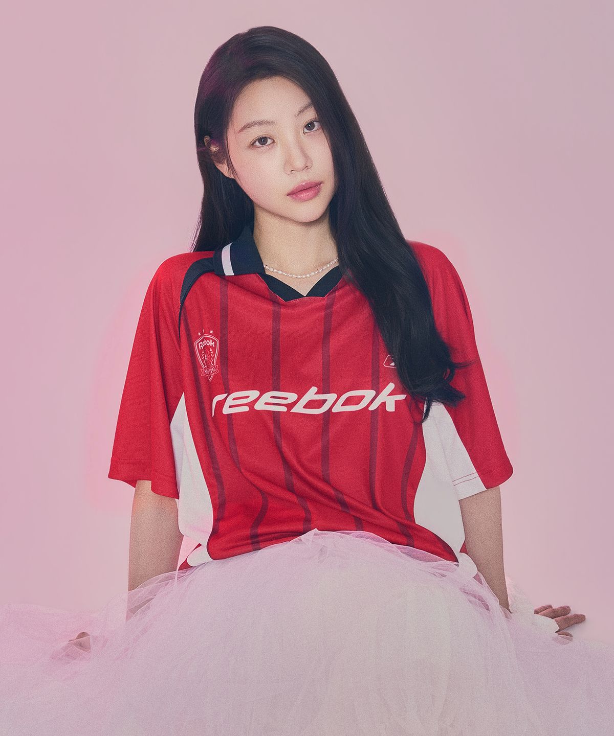 리복(REEBOK) 스포츠 풋볼 저지 반팔티 - 레드