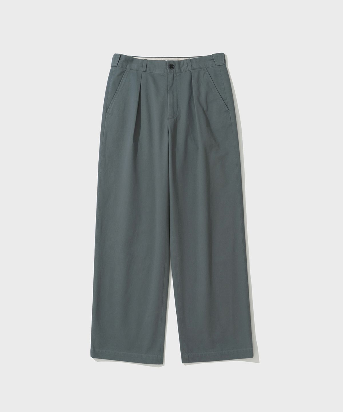 셔터(SHIRTER) COTTON DRILL WIDE CHINO PANTS (SLATE BLUE)