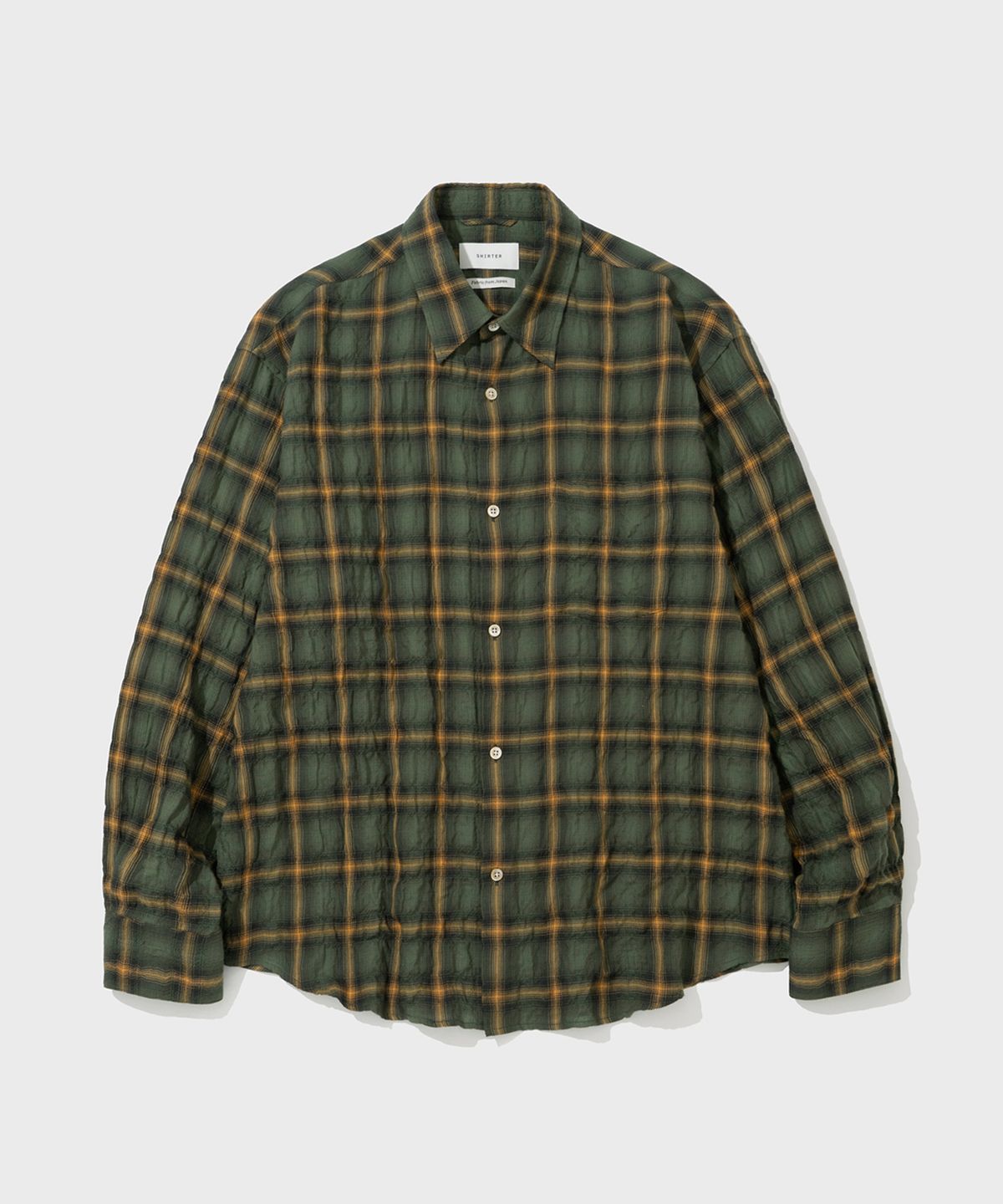 셔터(SHIRTER) ORGANIC COTTON TENCEL SHIRRED SHIRT (GREEN)