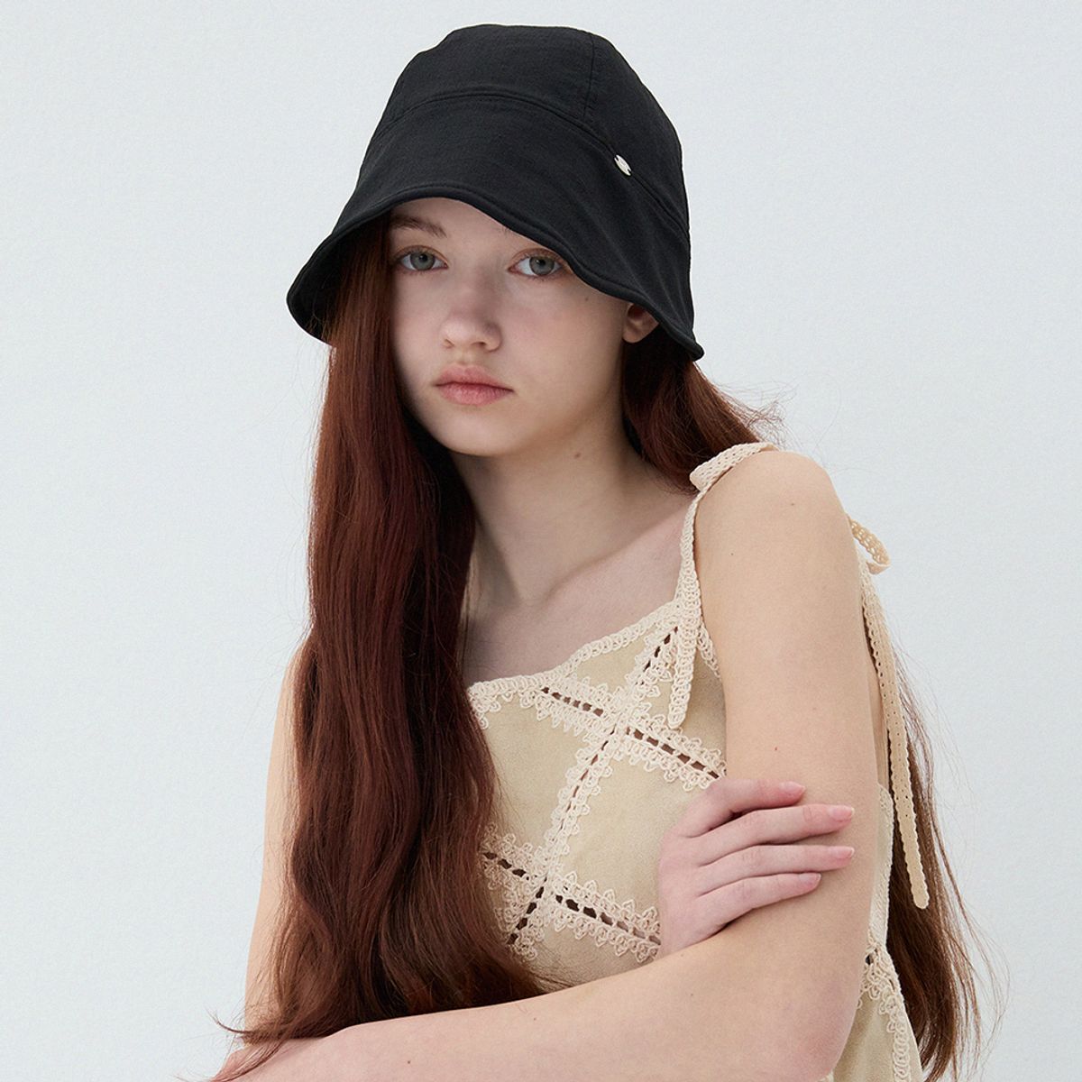 메르헨(MERCHEN) Roi linen bucket hat_3color