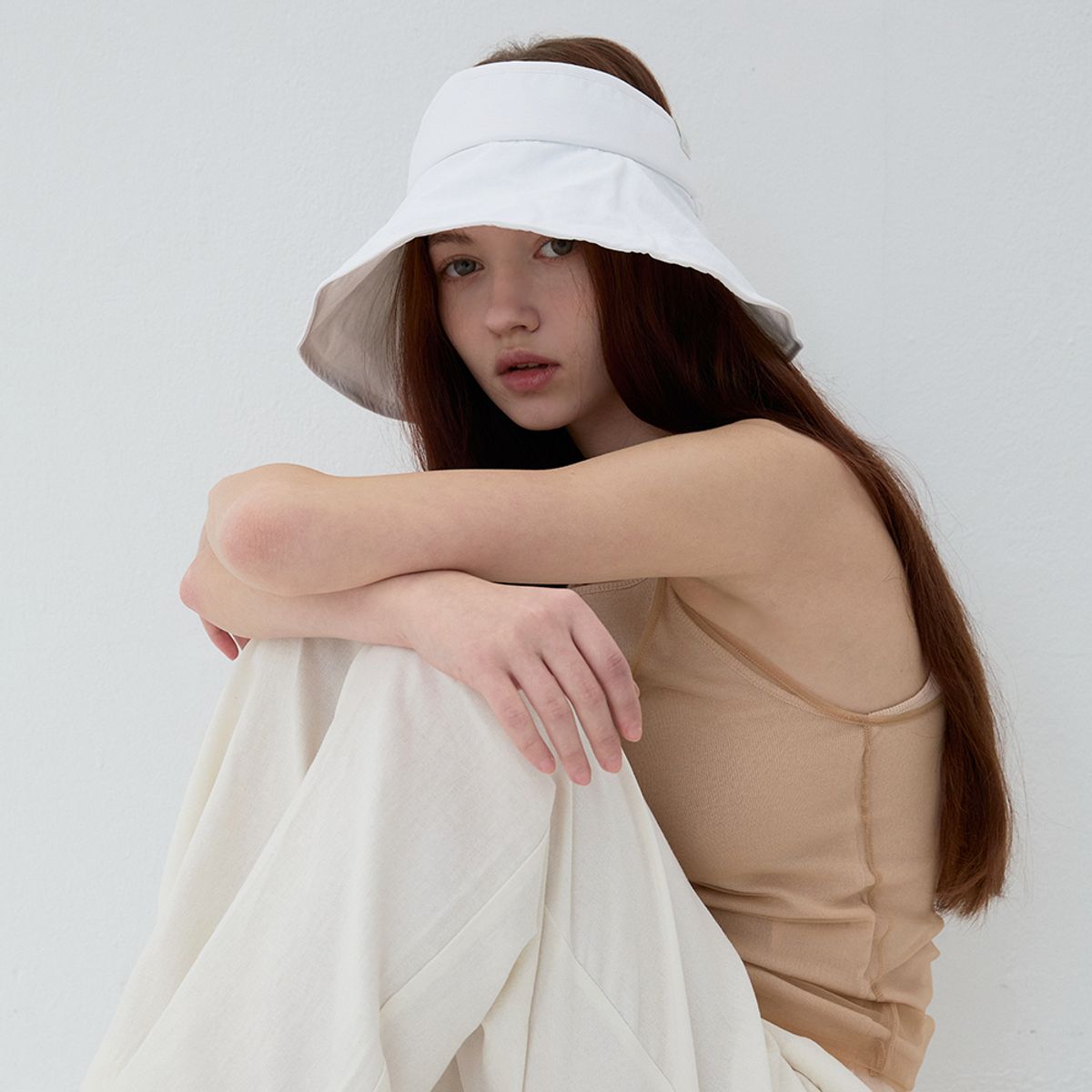 메르헨(MERCHEN) Wide cotton sun visor_4color