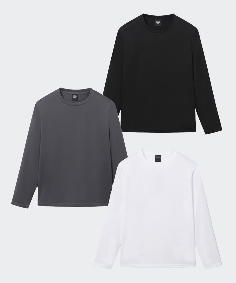 [2팩] 베이직 스포츠 기모 롱슬리브 (3color)