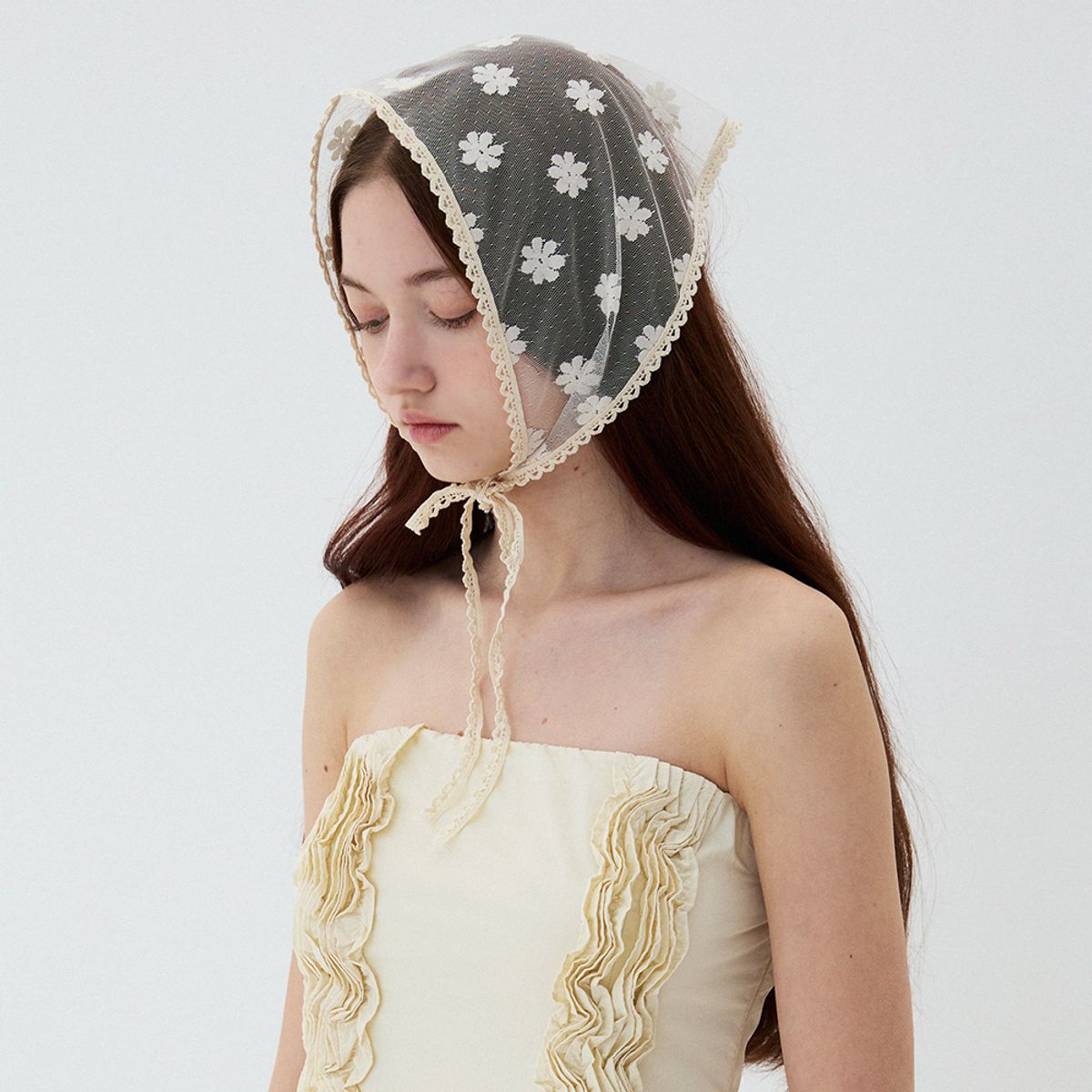 메르헨(MERCHEN) Daisy scarf (kerchief)_2color