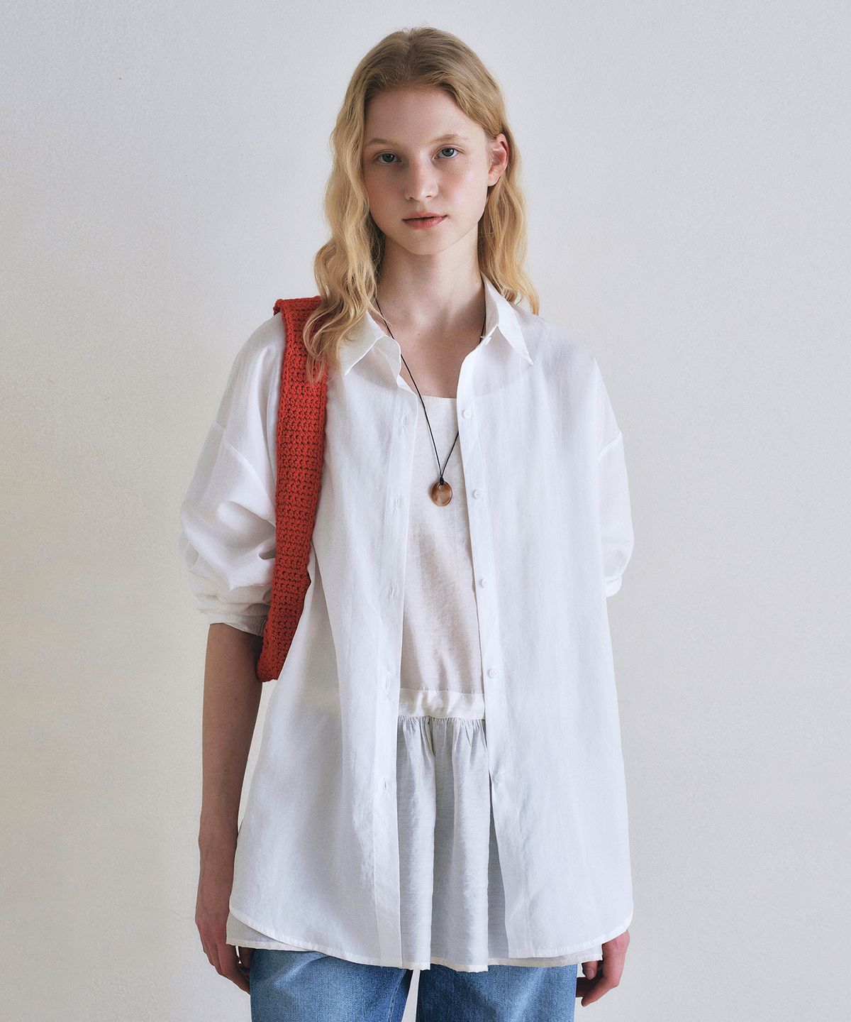 로에일(LOEIL) Relaxed drape long sleeve shirt_Ivory