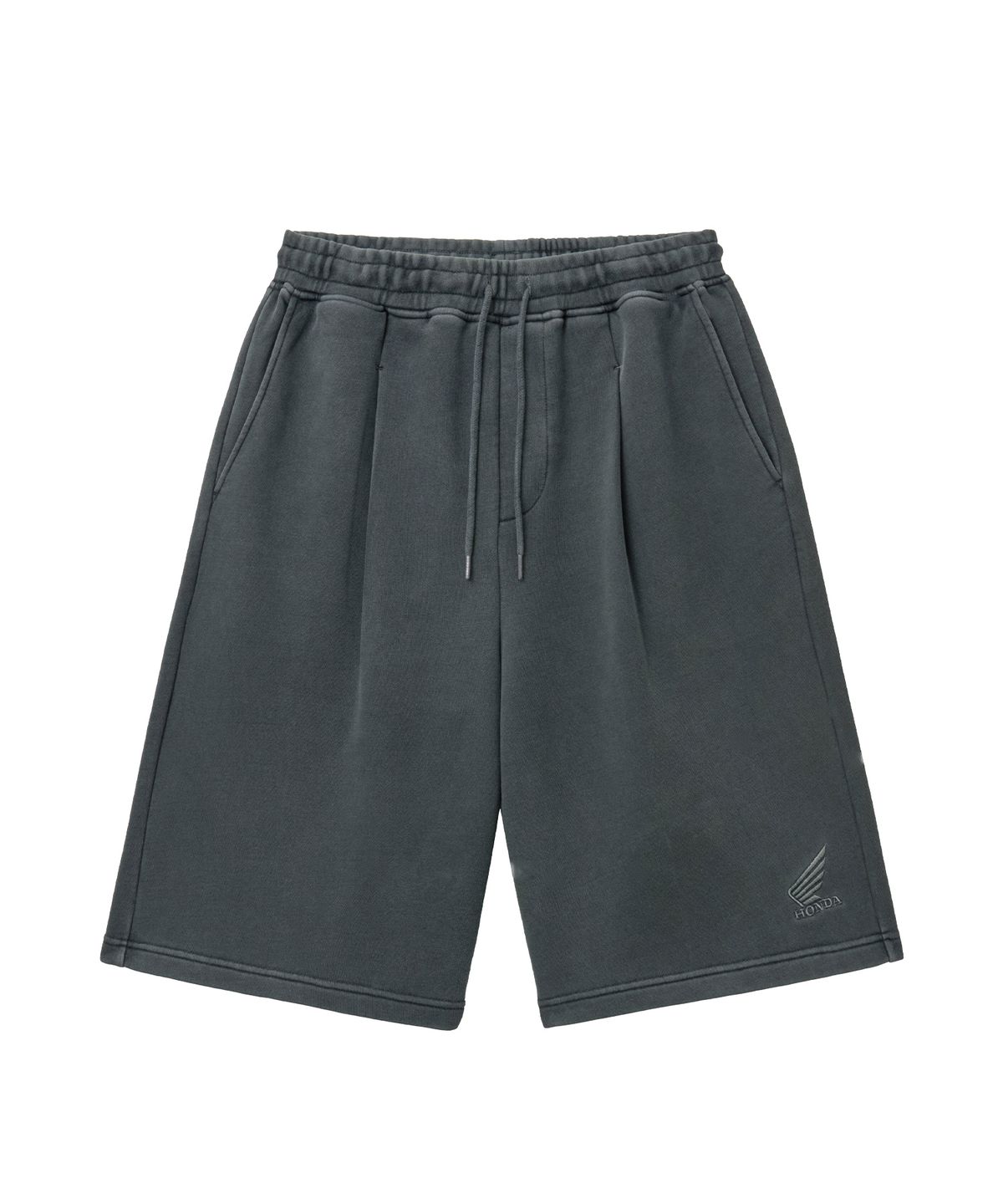 핍스 모터사이클(PHYPS MOTORCYCLE) Pigment Original Wing logo Bermuda Sweat Pants_Charcoal