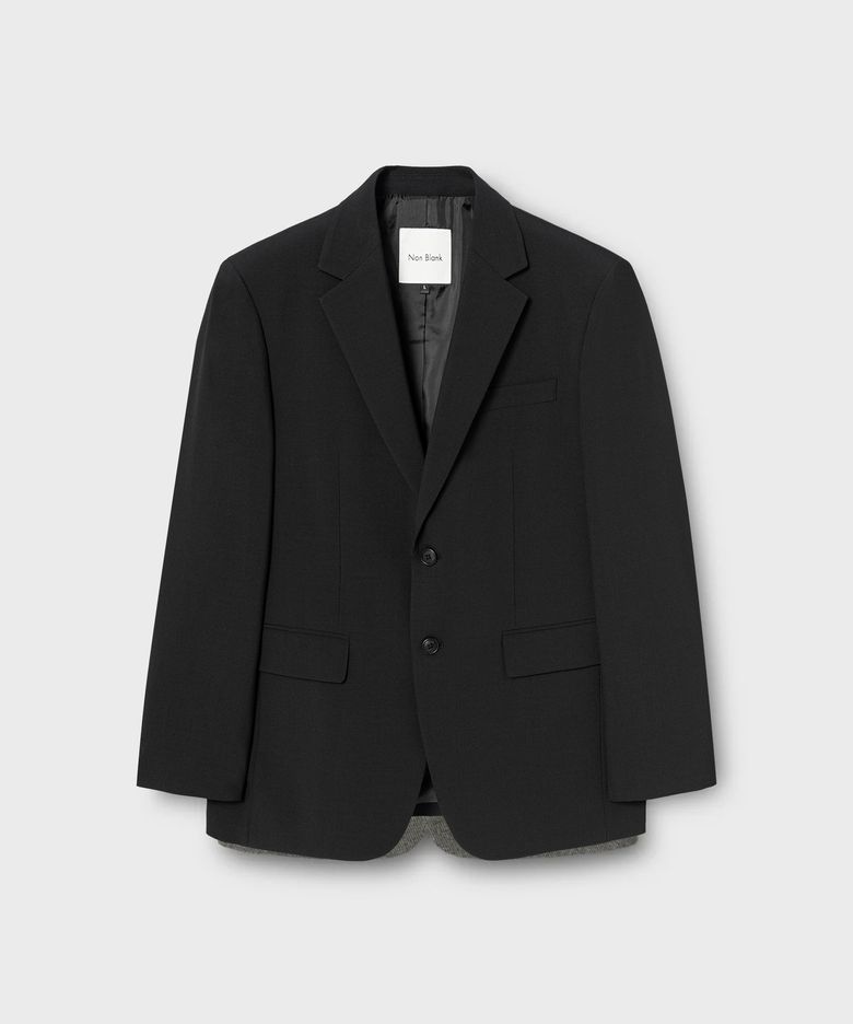 W29 워셔블 세미 오버핏 자켓_BLACK