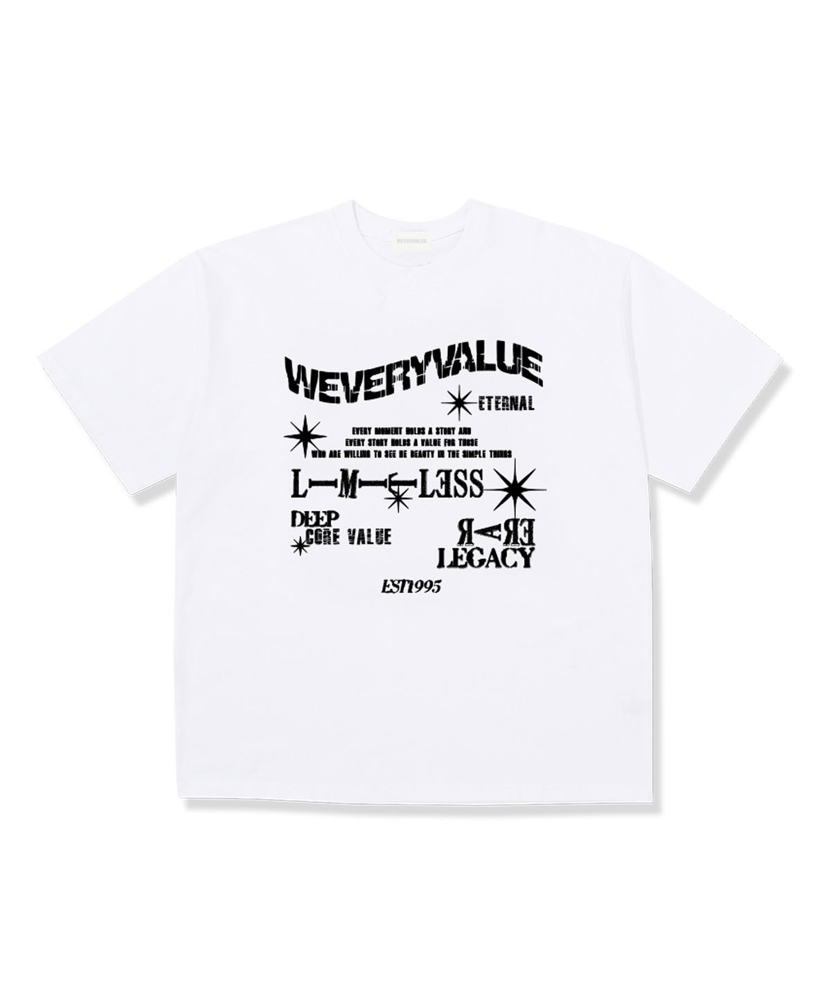 위베리벨류(WEVERYVALUE) 리미트리스 오버핏 반팔티셔츠 화이트