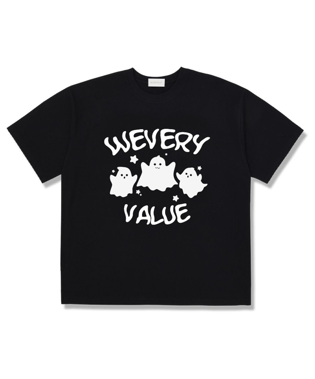 위베리벨류(WEVERYVALUE) 벨류고스트 오버핏 반팔티셔츠 블랙