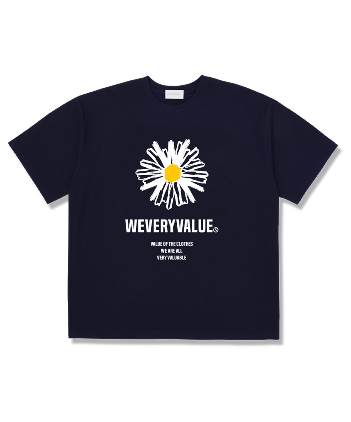 위베리벨류(WEVERYVALUE) 위플로우 오버핏 반팔티셔츠 네이비