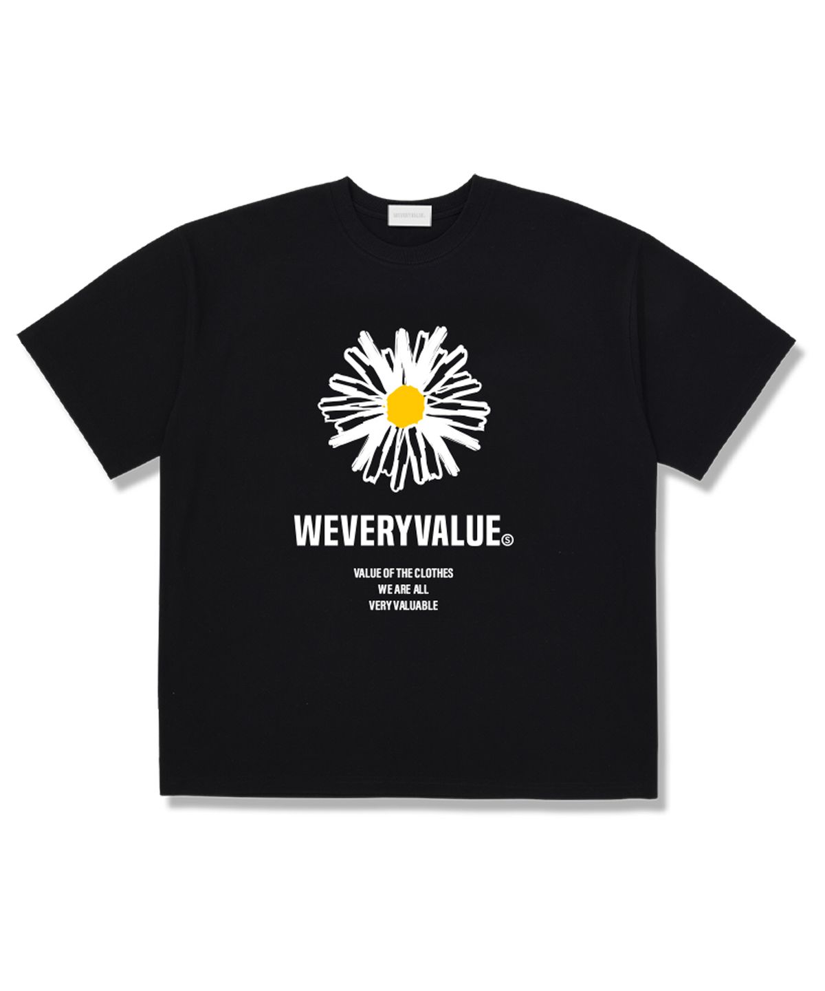 위베리벨류(WEVERYVALUE) 위플로우 오버핏 반팔티셔츠 블랙