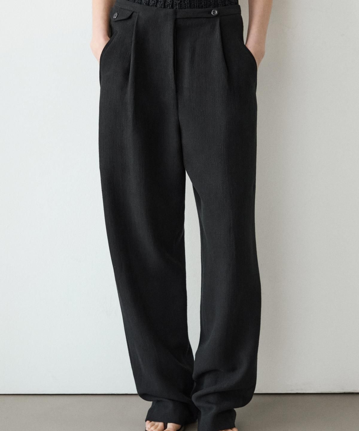 마시모두띠(MASSIMO DUTTI) 린넨 혼방 플루이드 포켓 팬츠