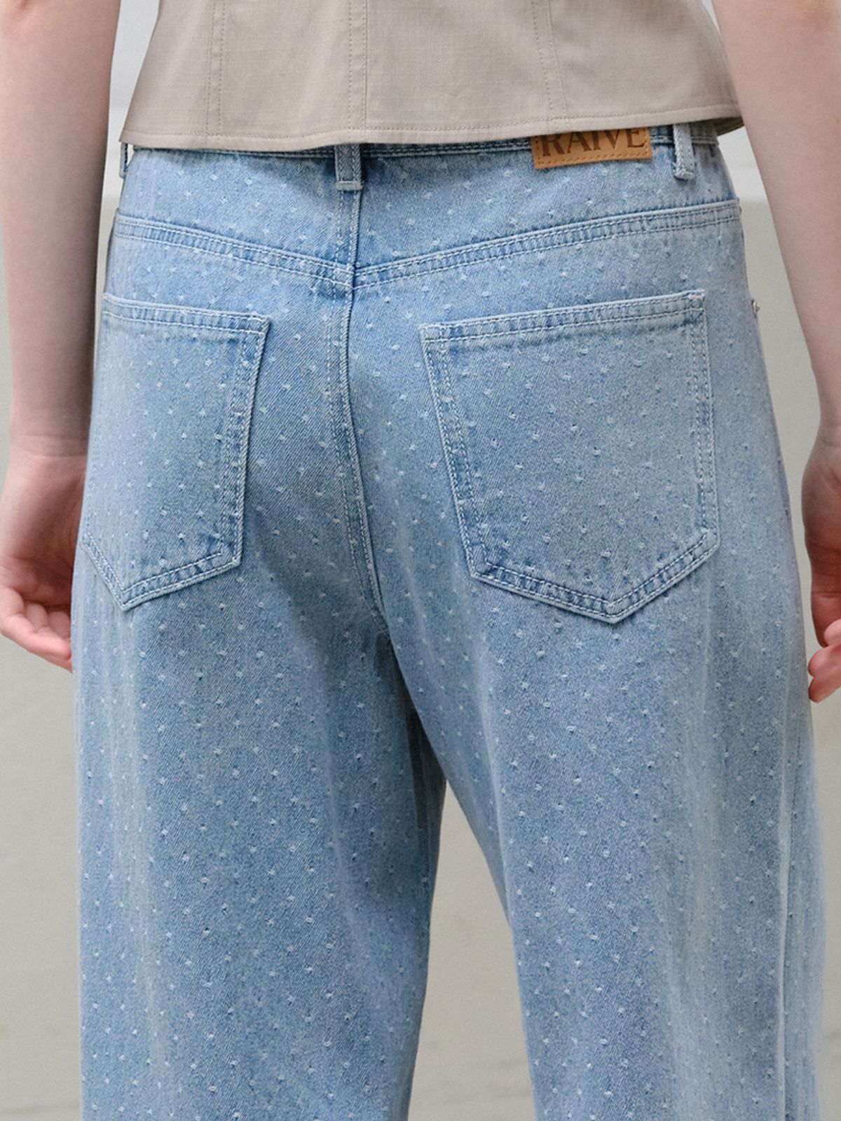 레이브(RAIVE) Dot Pattern Wide Denim Pants VJ6ML571_2color