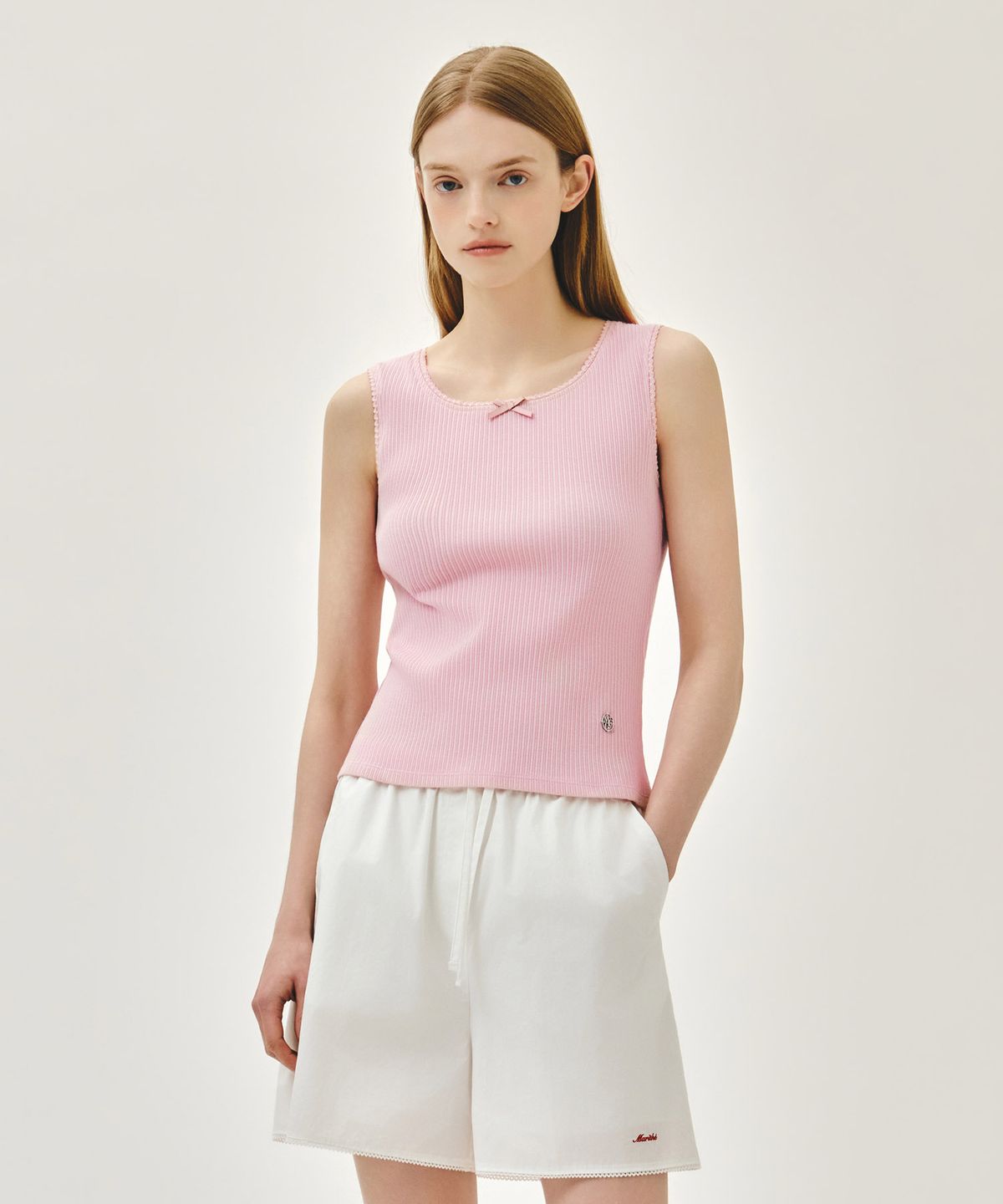 마리떼 프랑소와 저버(MARITHÉ + FRANҪOIS GIRBAUD) W LACE DETAIL SLEEVELESS pink