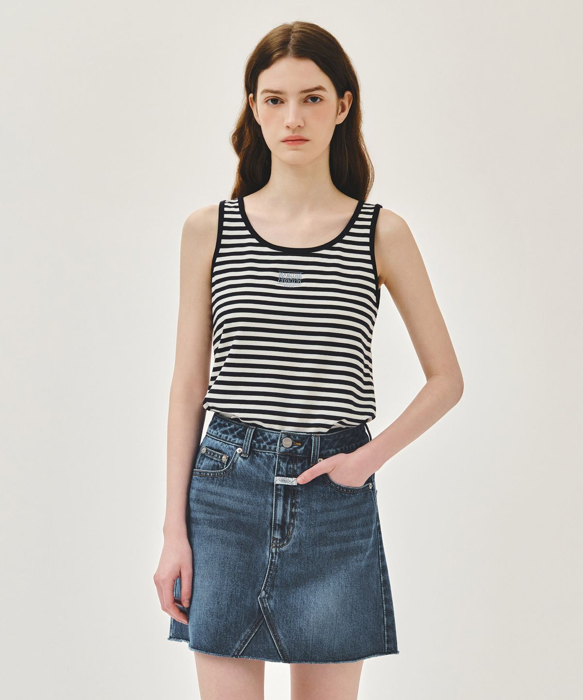마리떼 프랑소와 저버(MARITHÉ + FRANҪOIS GIRBAUD) W SMALL CLASSIC LOGO SLEEVELESS dark navy