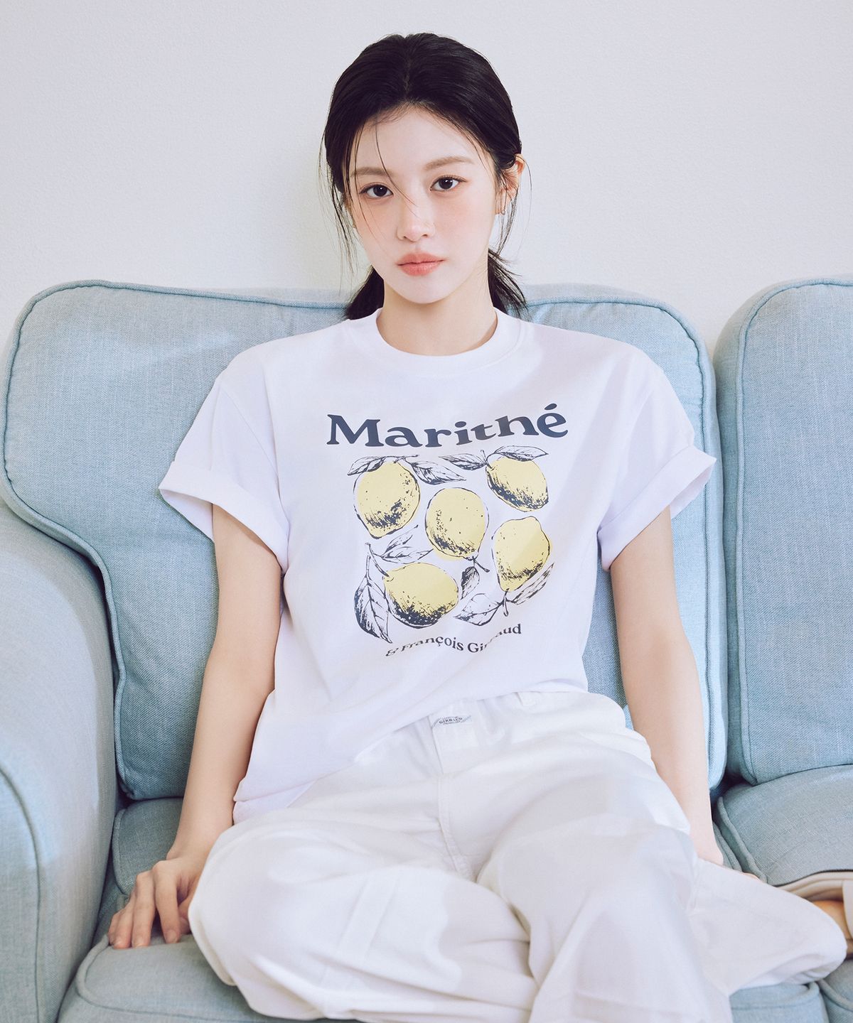 마리떼 프랑소와 저버(MARITHÉ + FRANҪOIS GIRBAUD) AEROCOOL LEMON GRAPHIC TEE white