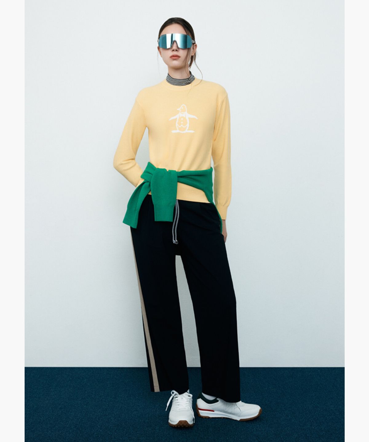 먼싱웨어(MUNSINGWEAR) 여성 냉감 트리코트 와이드 팬츠 블랙 MR222LPT56
