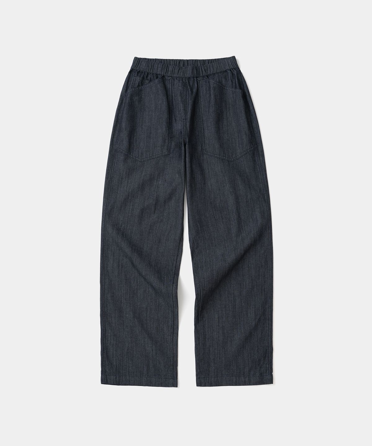 유니폼브릿지(UNIFORM BRIDGE) banding denim pants wide fit(womens) rinsed