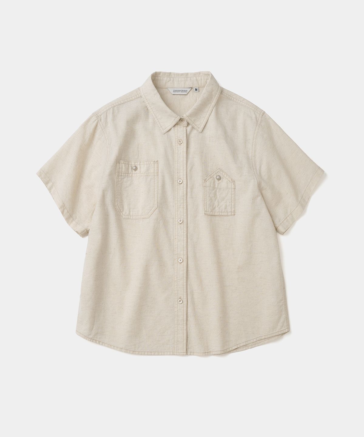 유니폼브릿지(UNIFORM BRIDGE) concho chambray work s/s shirt(womens) ivory