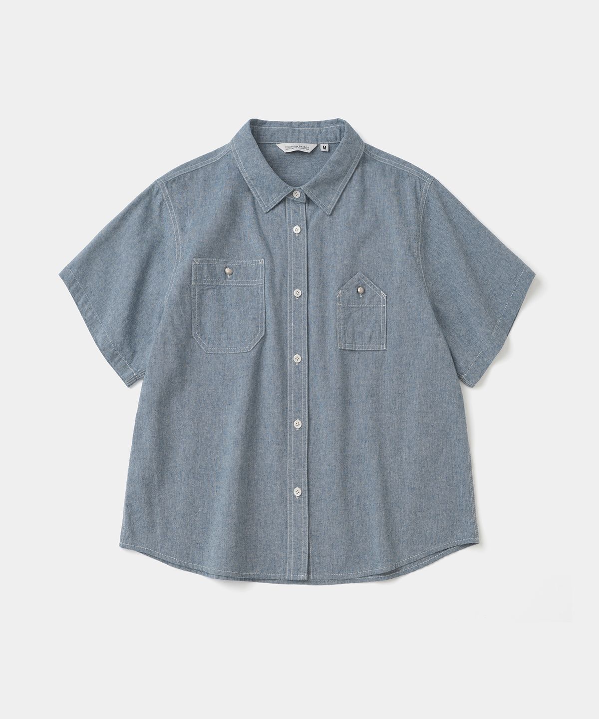 유니폼브릿지(UNIFORM BRIDGE) concho chambray work s/s shirt(womens) navy