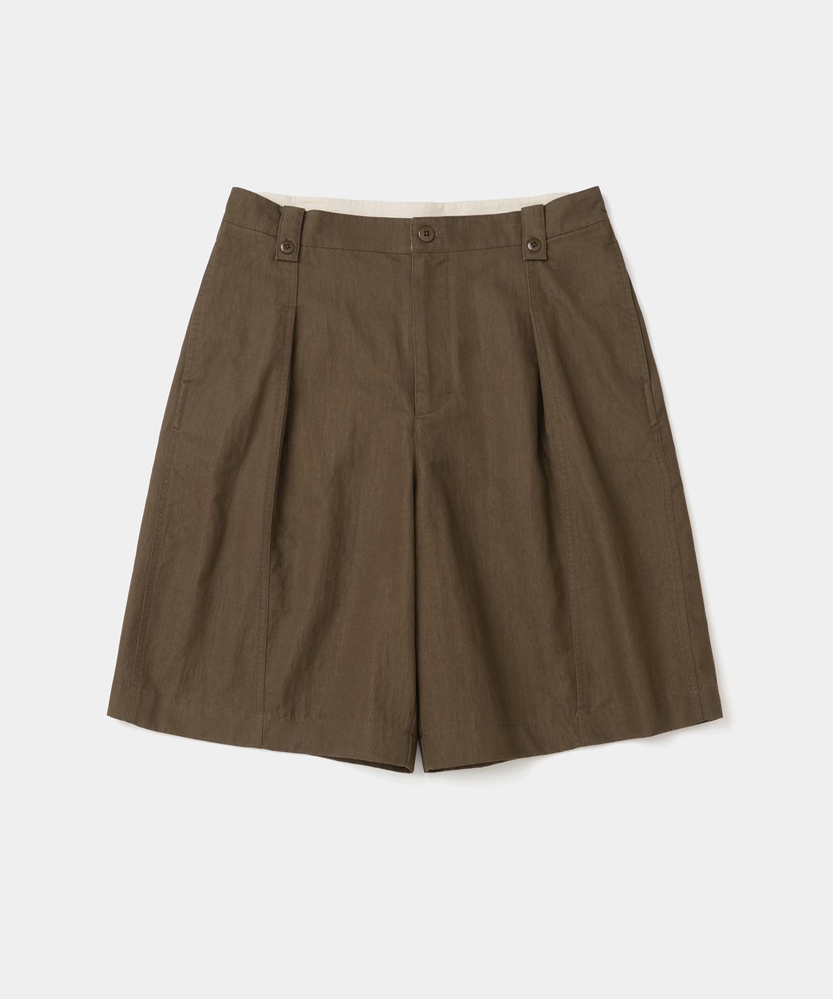 유니폼브릿지(UNIFORM BRIDGE) one tuck chino shorts brown