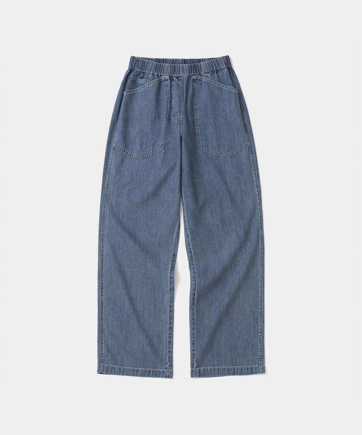 유니폼브릿지(UNIFORM BRIDGE) banding denim pants wide fit indigo blue
