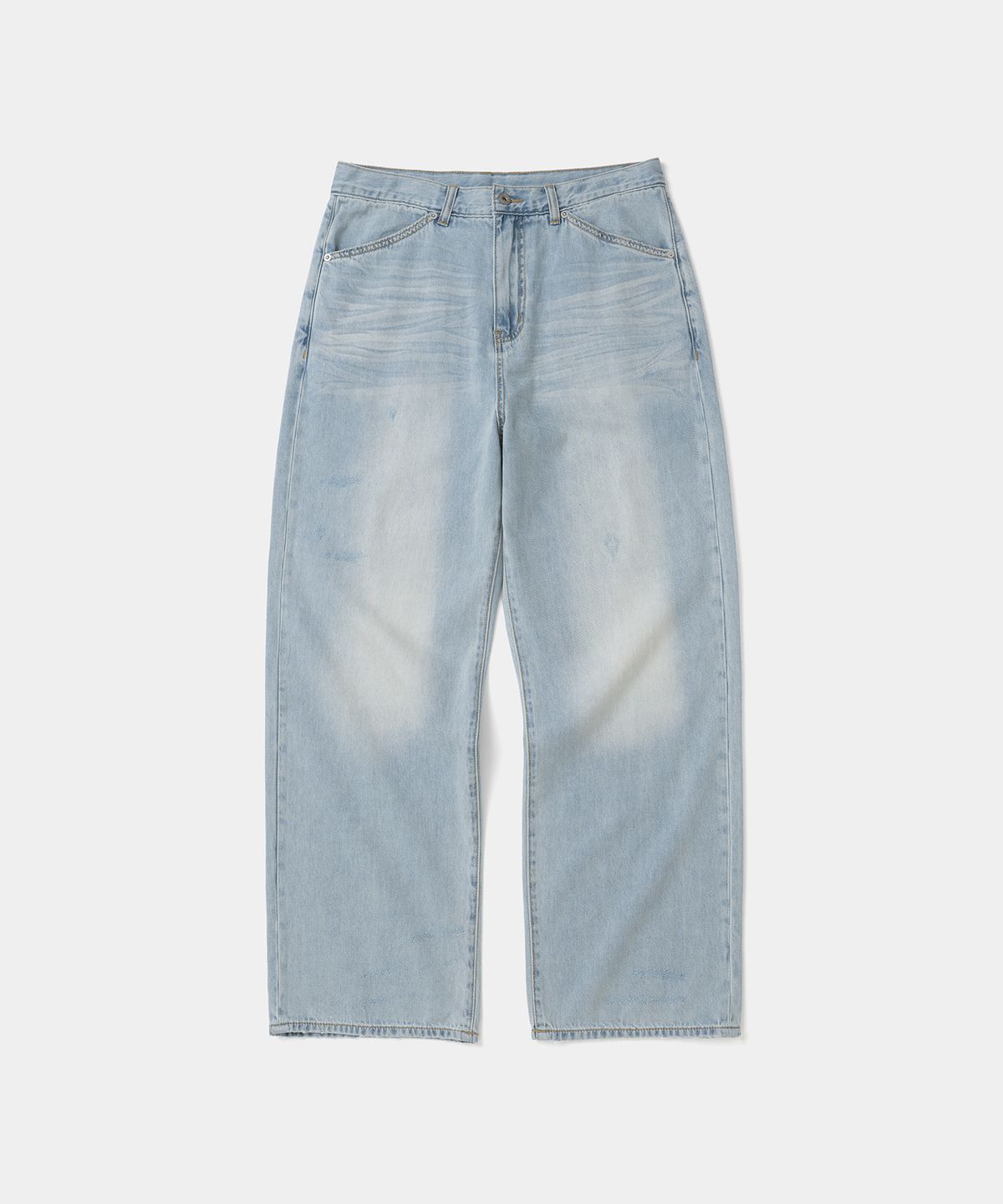 유니폼브릿지(UNIFORM BRIDGE) engineered washed denim pants 9oz light indigo