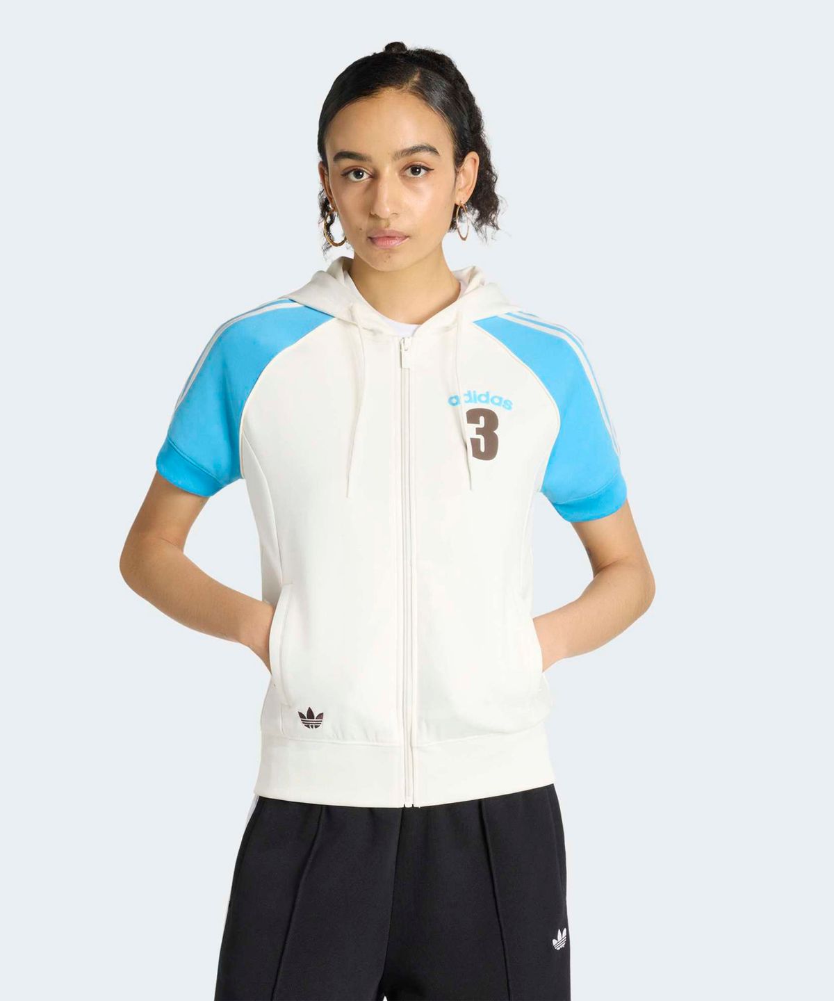 아디다스(ADIDAS) 빈티지 슈퍼스타 숏 슬리브 트랙탑 - 화이트:스카이러쉬 / KW2087