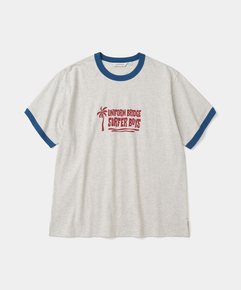 surfer boys ringer s/s t-shirt oatmeal