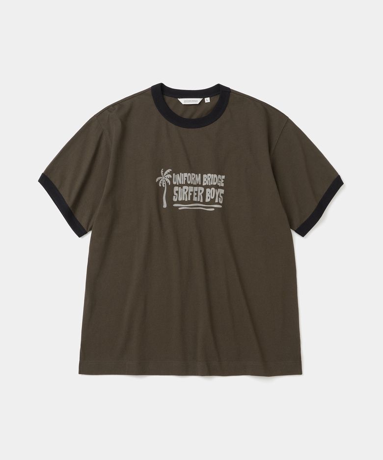 surfer boys ringer s/s t-shirt brown