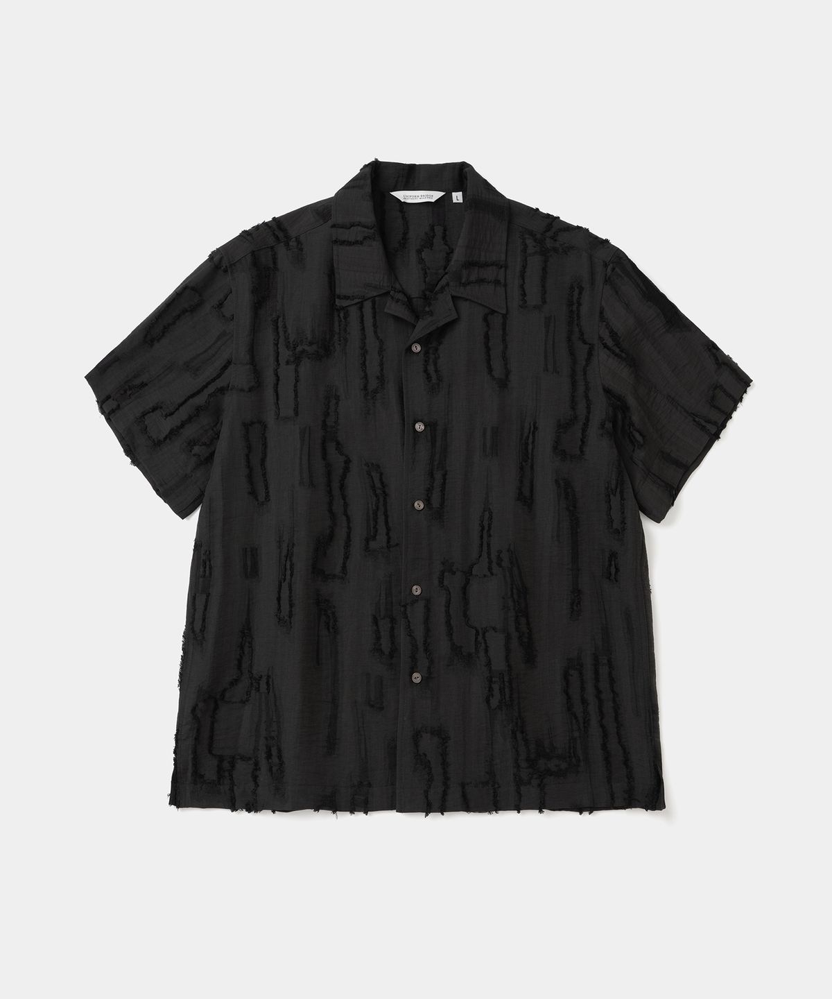 유니폼브릿지(UNIFORM BRIDGE) pattern jacquard s/s shirt black