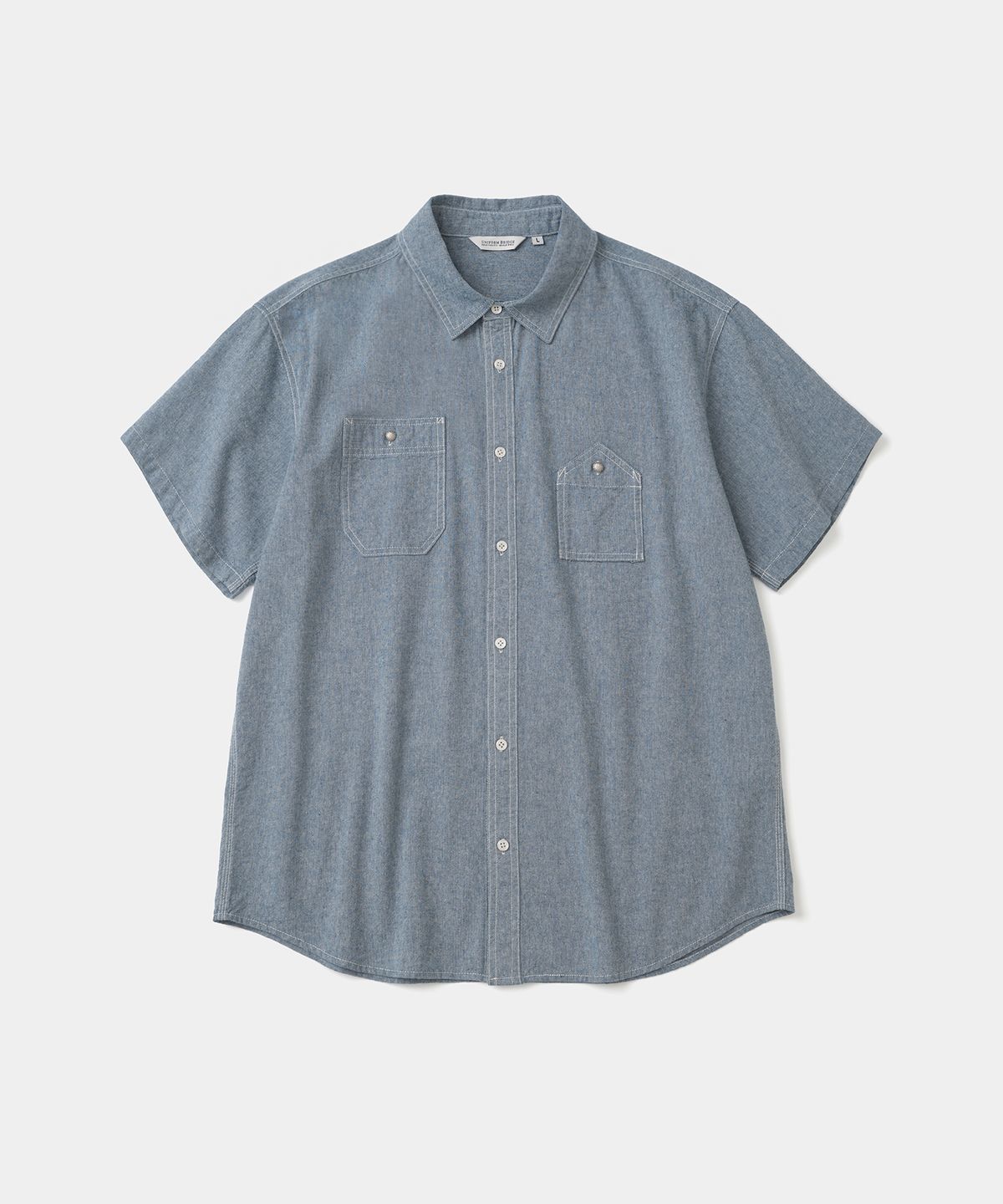 유니폼브릿지(UNIFORM BRIDGE) concho chambray work s/s shirt navy