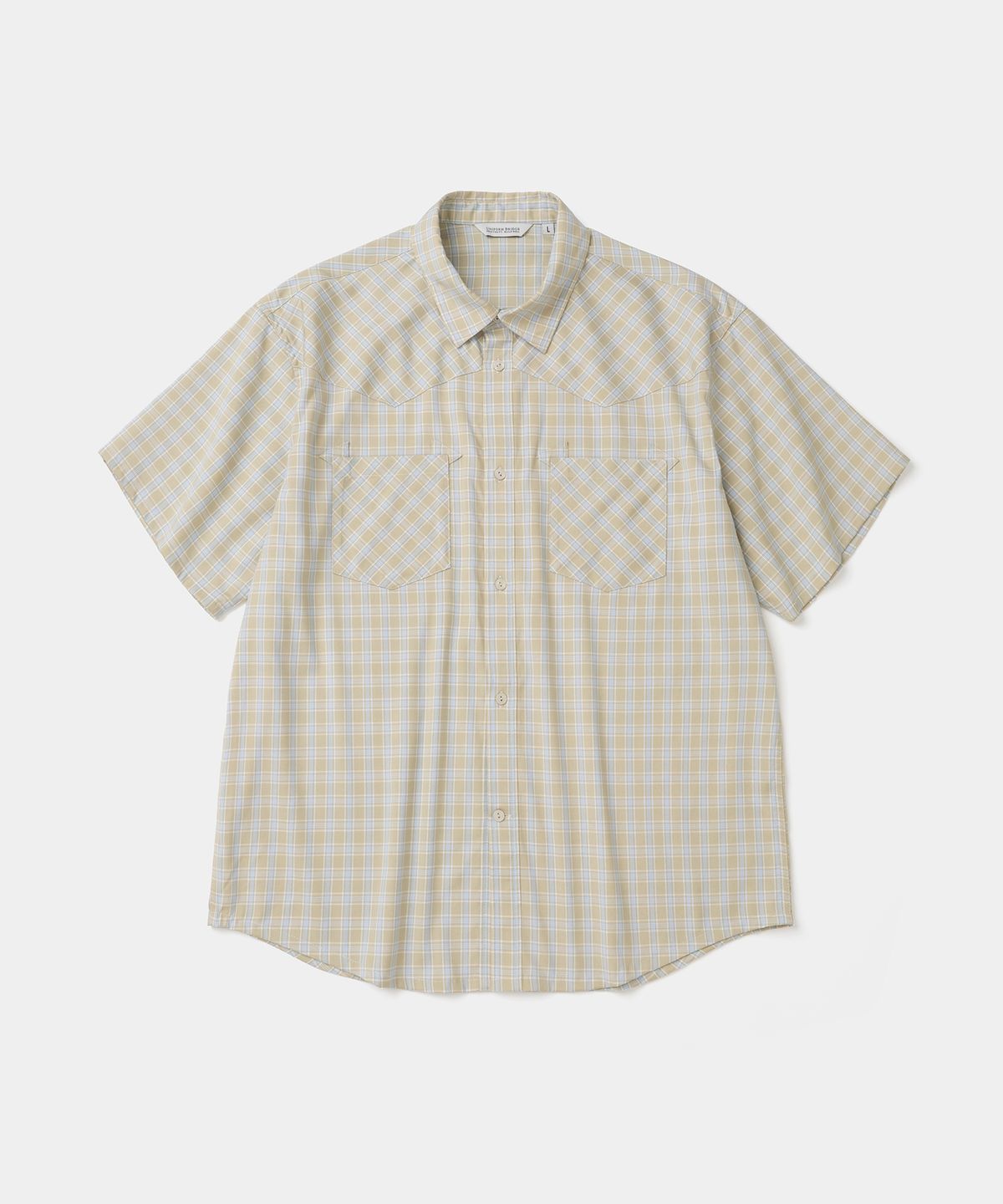 유니폼브릿지(UNIFORM BRIDGE) western check s/s shirt beige