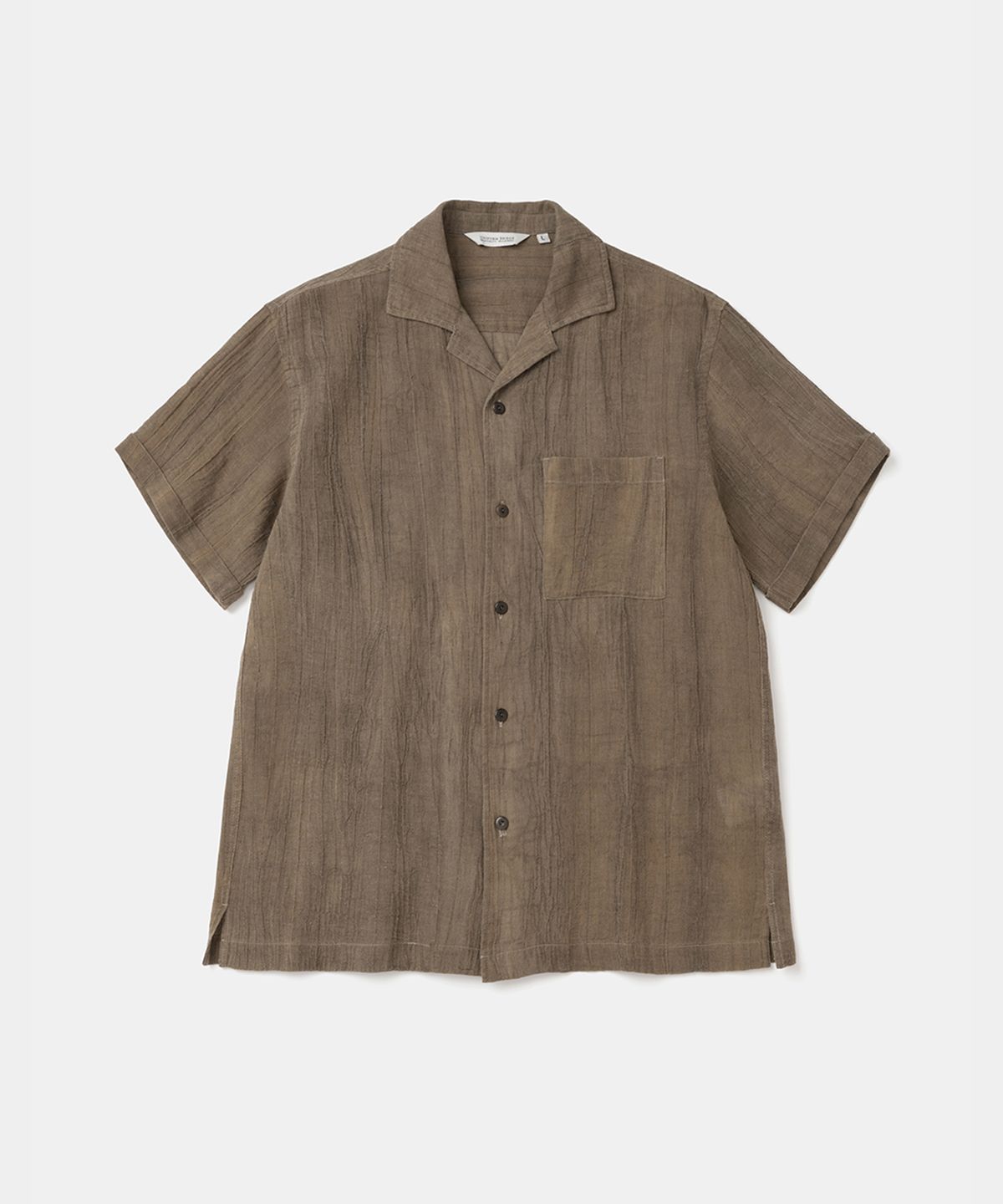 유니폼브릿지(UNIFORM BRIDGE) vintage linen s/s shirt brown