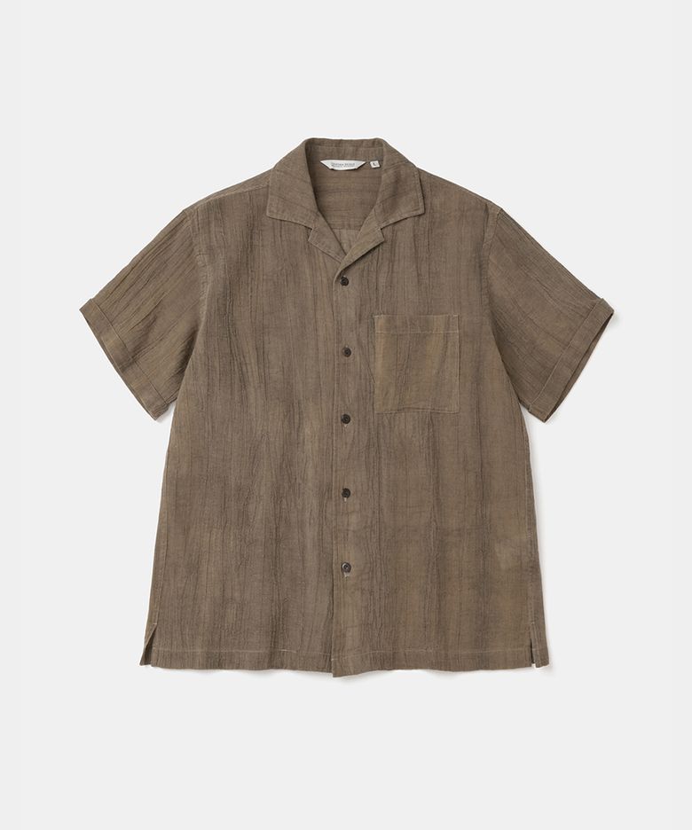vintage linen s/s shirt brown