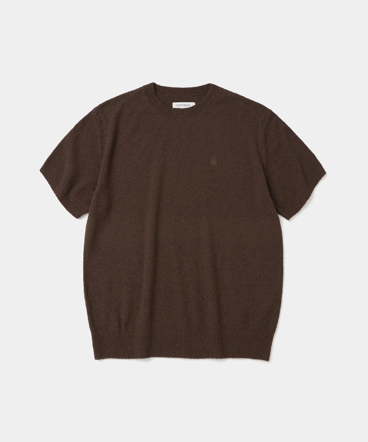 유니폼브릿지(UNIFORM BRIDGE) boucle crewneck s/s knit brown