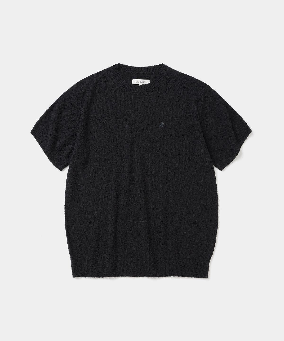 유니폼브릿지(UNIFORM BRIDGE) boucle crewneck s/s knit black