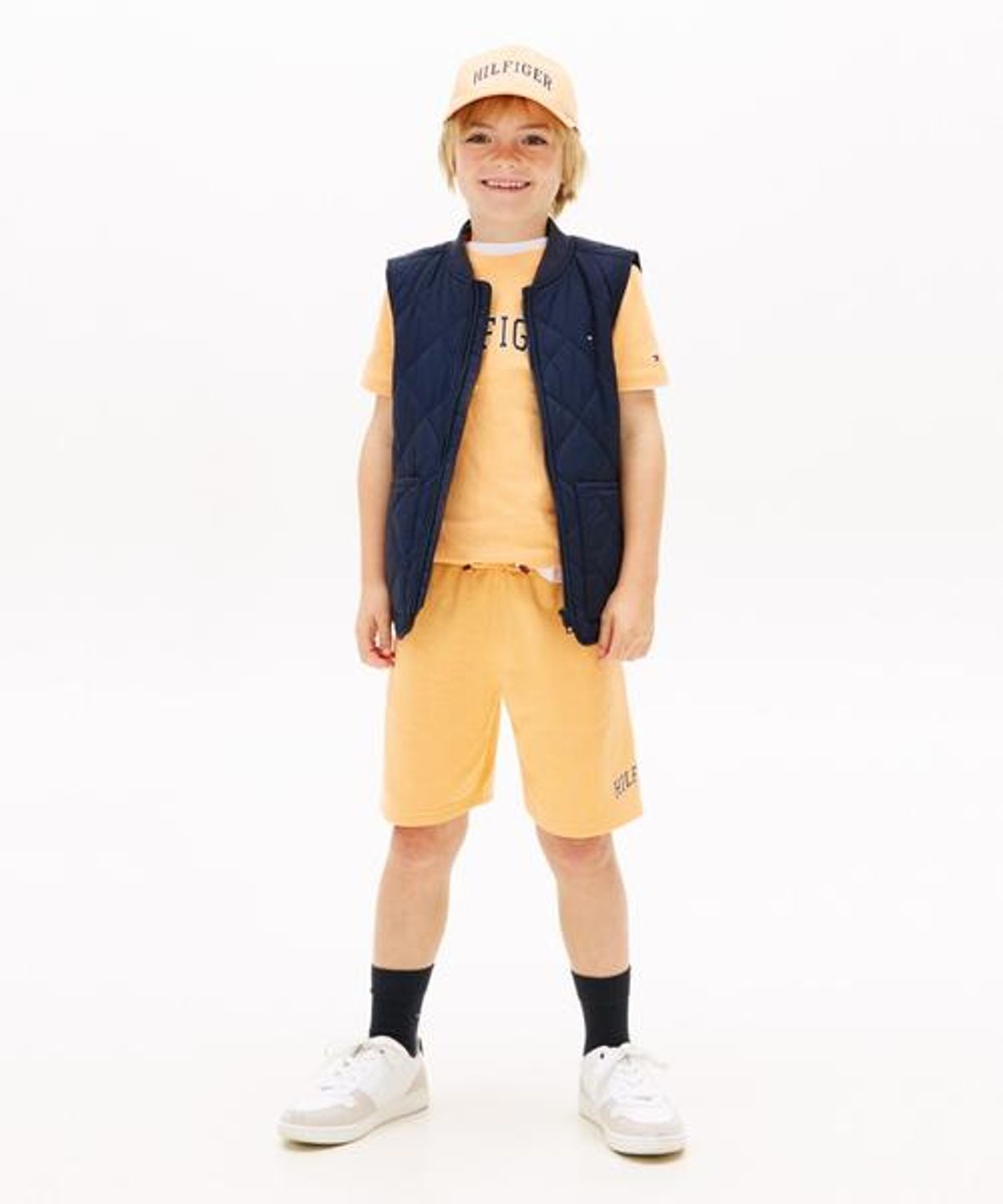 타미힐피거 키즈(TOMMY HILFIGER KIDS) 와이드 핏 바시티 스웻쇼츠