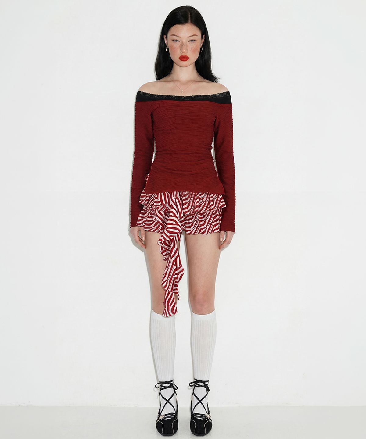 쎄쎄쎄(SETSETSET) 카스케이드 러플 캉캉 쇼츠