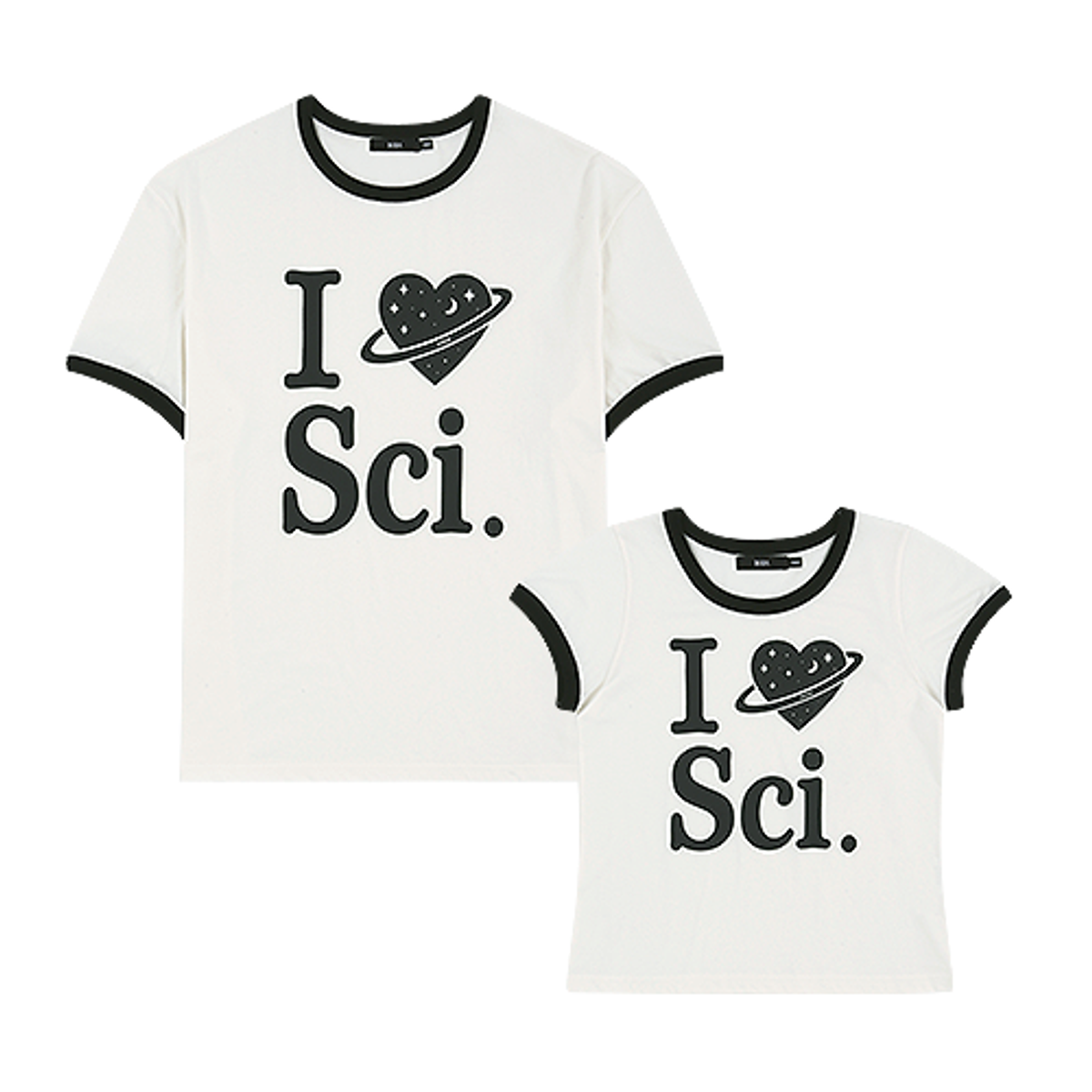 보다(BODA) 아이러브 사이언스 링거티셔츠 화이트 I LOVE SCIENCE
