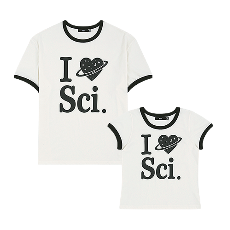 아이러브 사이언스 링거티셔츠 화이트 I LOVE SCIENCE