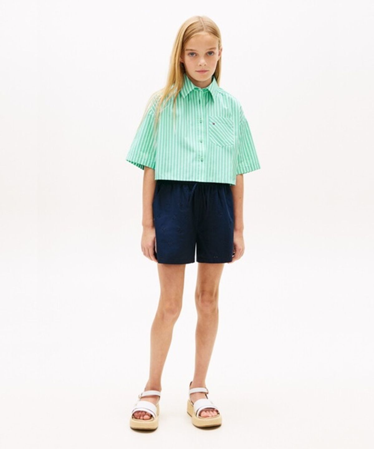 타미힐피거 키즈(TOMMY HILFIGER KIDS) 스티치 디테일 코튼 쇼츠