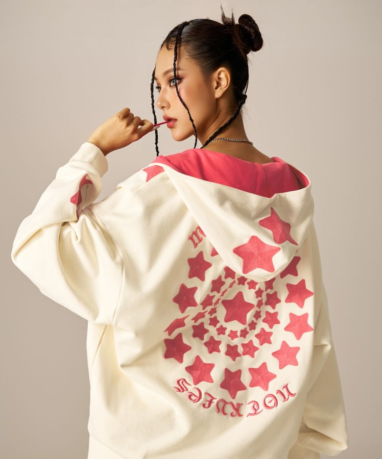 Chain Stitch Eden Star Zip Up Hoodie 후드집업 AE25CHQ20332-01BBRB