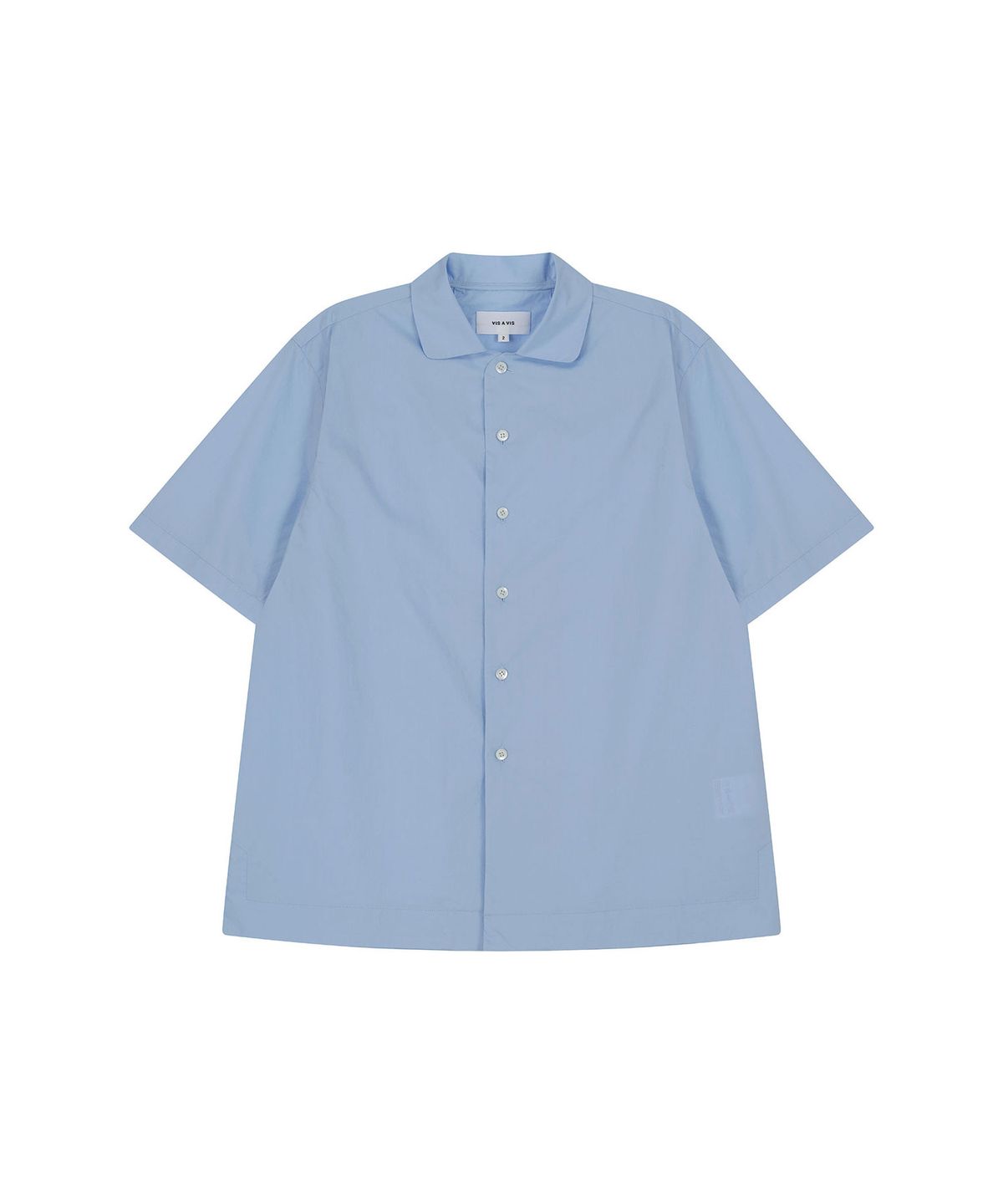 비자비(VIS A VIS) HALF SLEEVED COTTON BUTTON DOWN SHIRT (L.T BLUE)