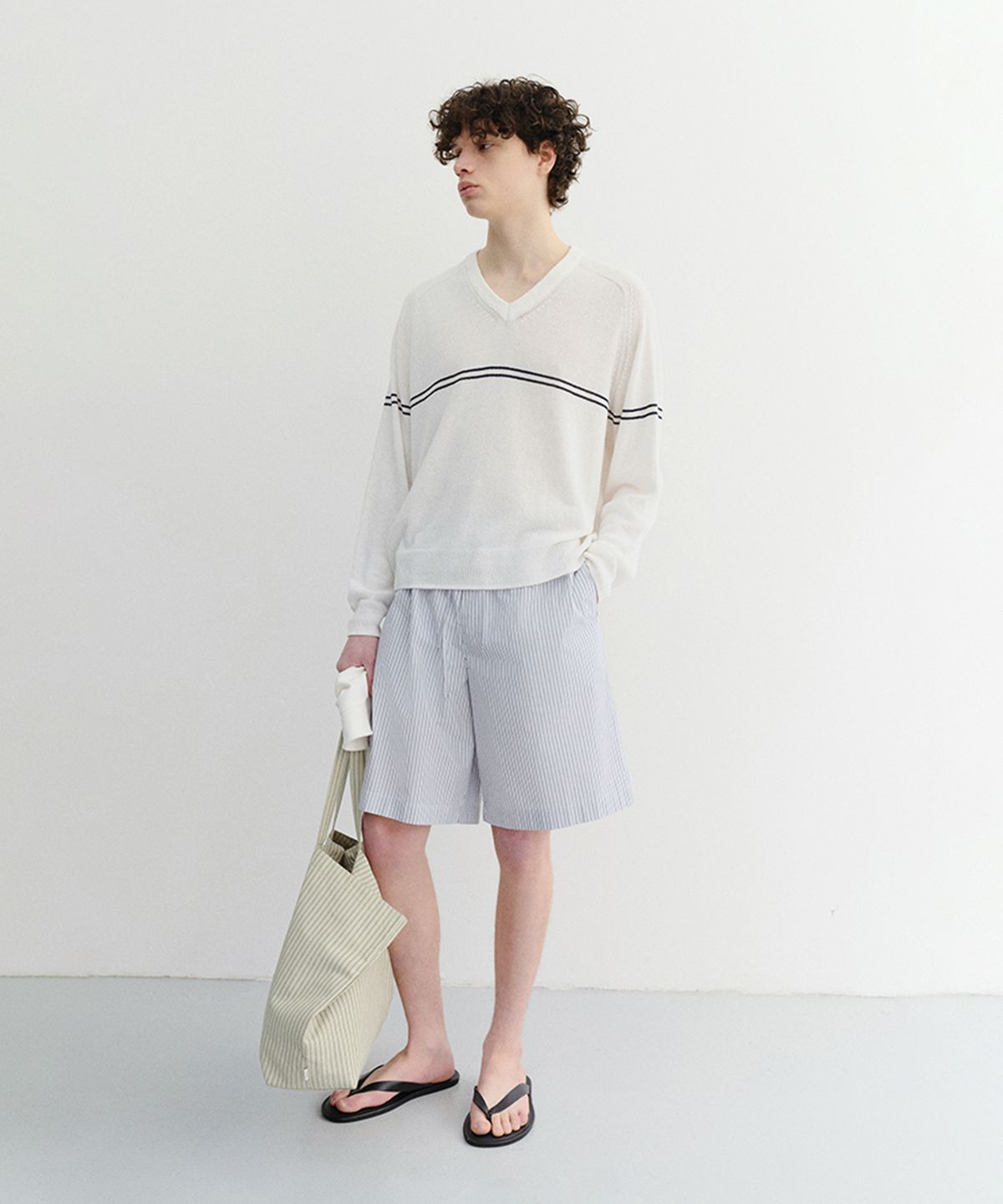 던스트 포 맨(DUNST FOR MEN) PAJAMA BERMUDA SHORTS_UNISEX_UDPA6B122_BLUE STRIPE