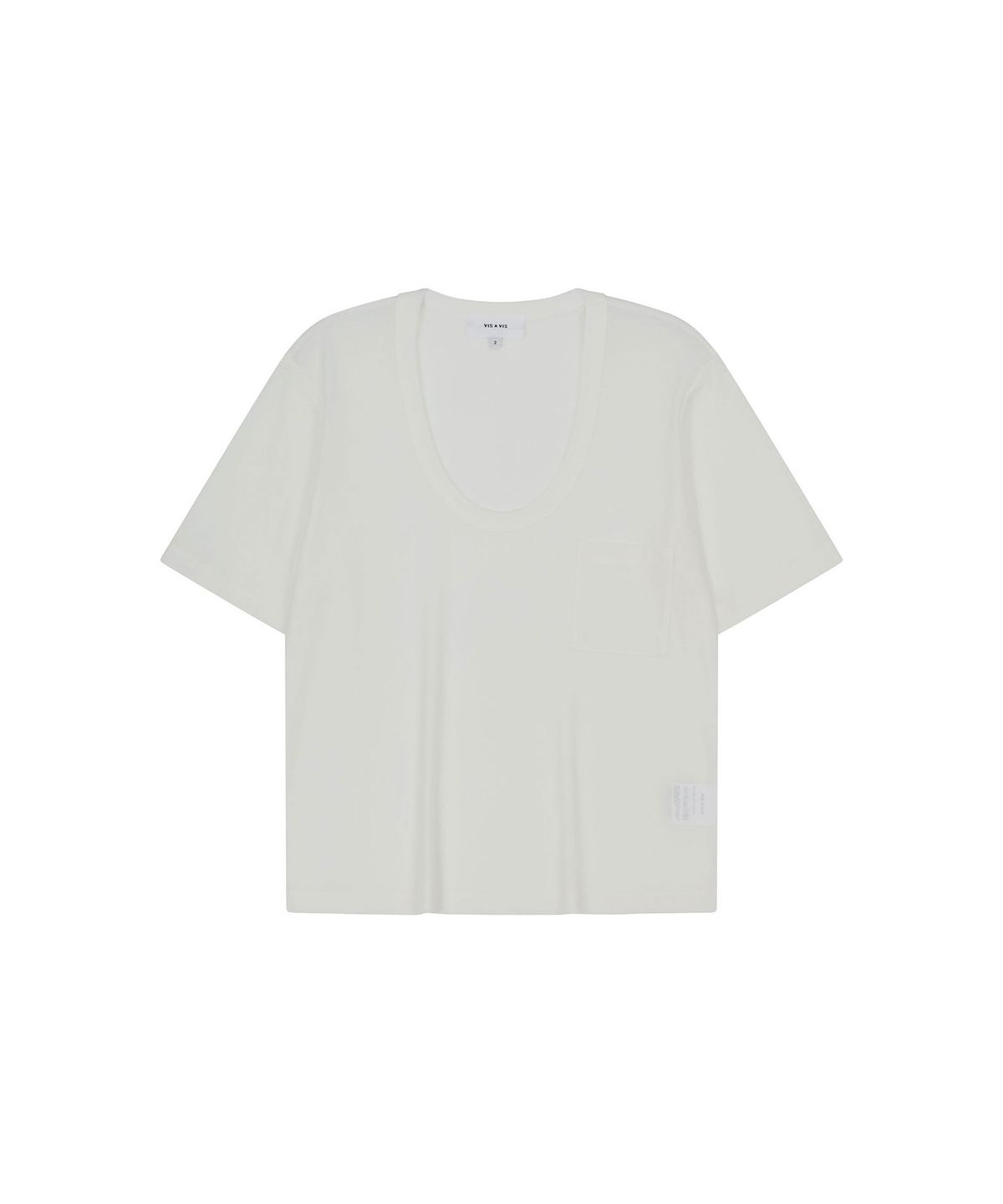 비자비(VIS A VIS) HALF SLEEVED U NECK TEE SHIRT (WHITE)