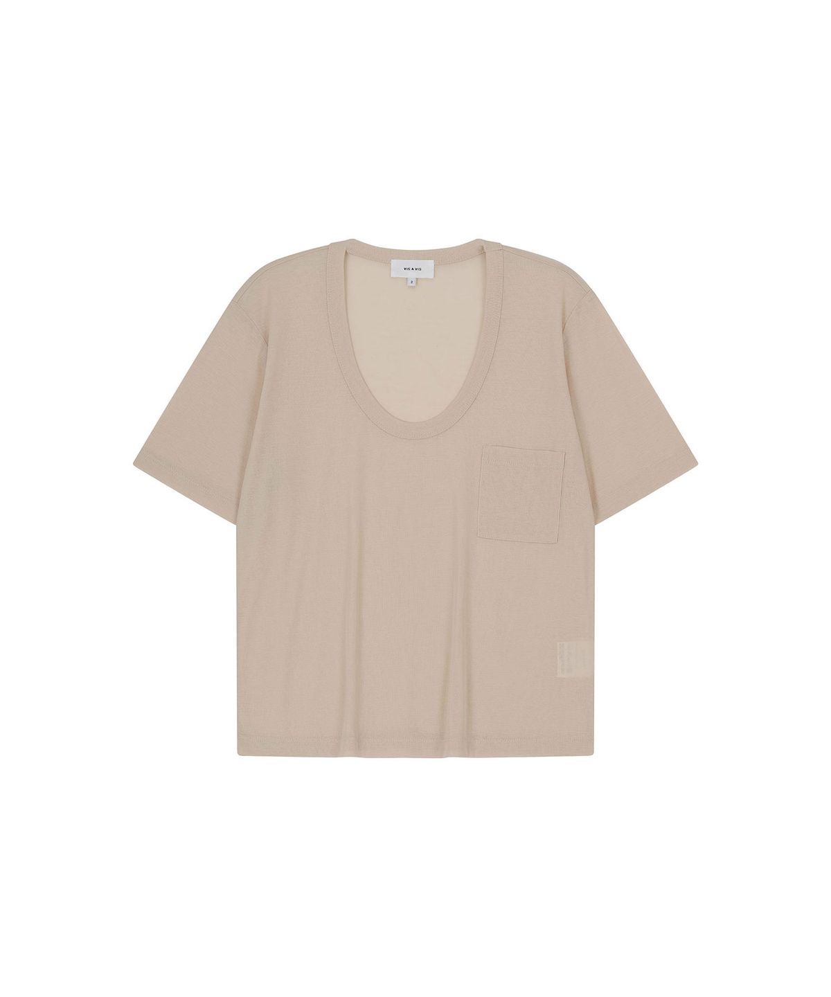 비자비(VIS A VIS) HALF SLEEVED U NECK TEE SHIRT (BEIGE)