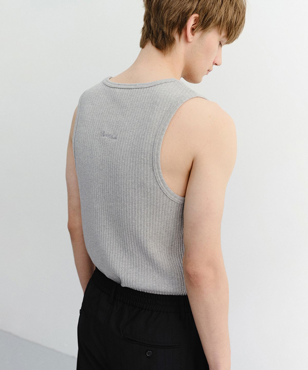 던스트 포 맨(DUNST FOR MEN) RELAXED SLEEVELESS TOP_UDTS6B321_MELANGE GREY